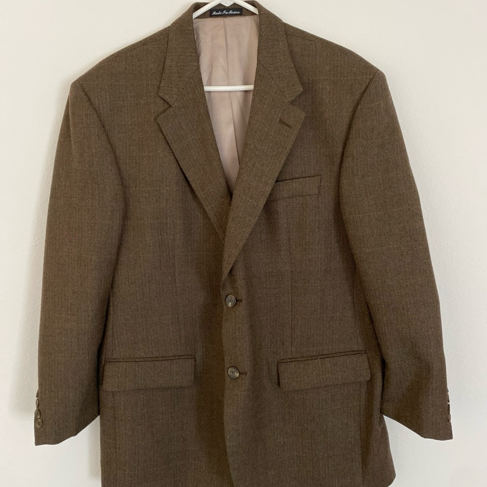 Lauren Ralph Lauren Sport Coat Blazer Mens Herringbone Pure Laine Wool 44R - Picture 1 of 14